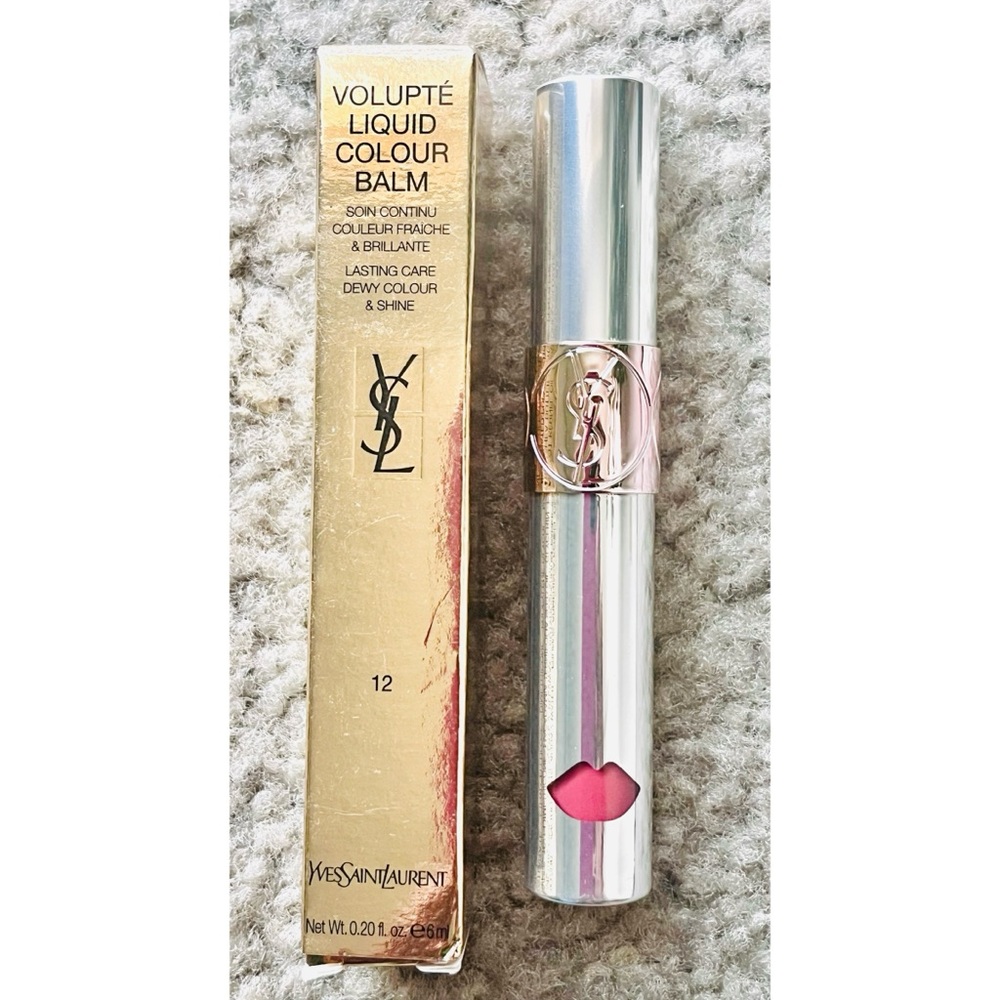 YSL Beauty Volupté Liquid Colour Balm #12 Chase Me Nude Brand New in Box! - Picture 3 of 6
